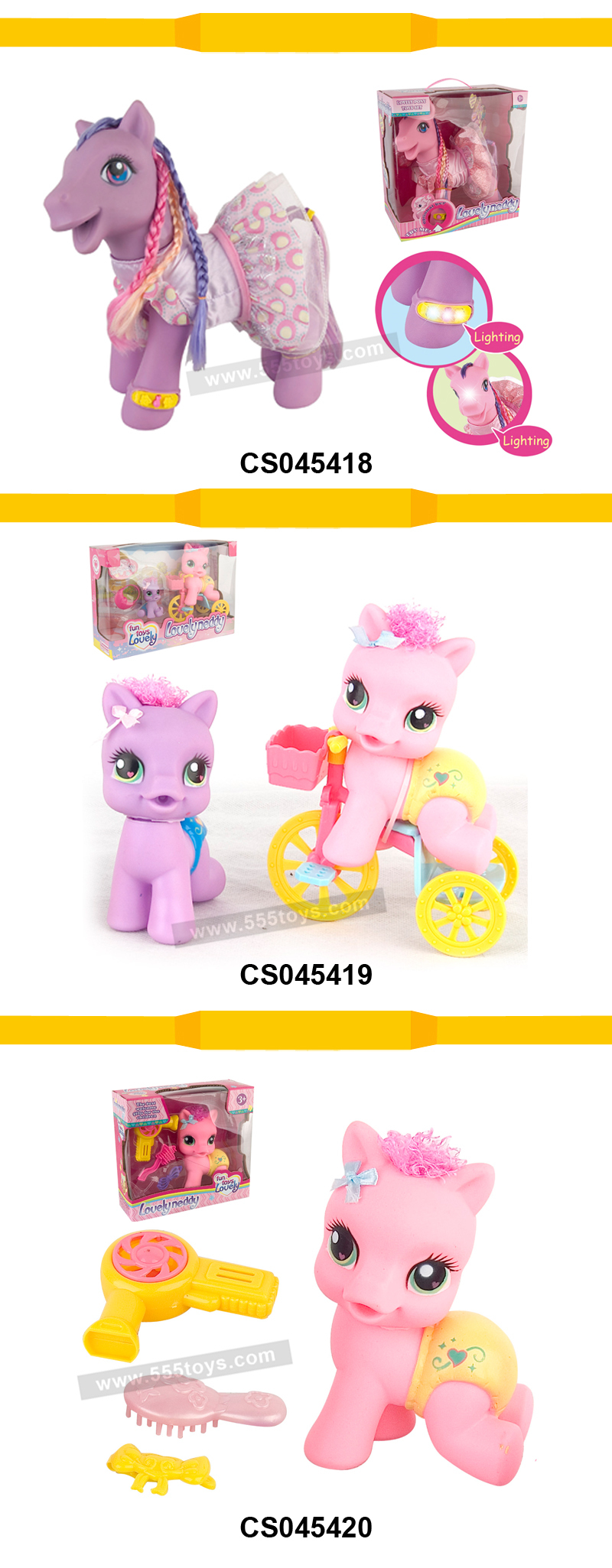 新しい美しい馬の子供プラスチックのおもちゃを再生工場出荷時の価格と仕入れ・メーカー・工場
