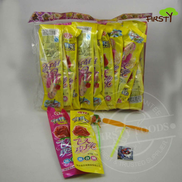 Flying toy with lollipop and tattoo