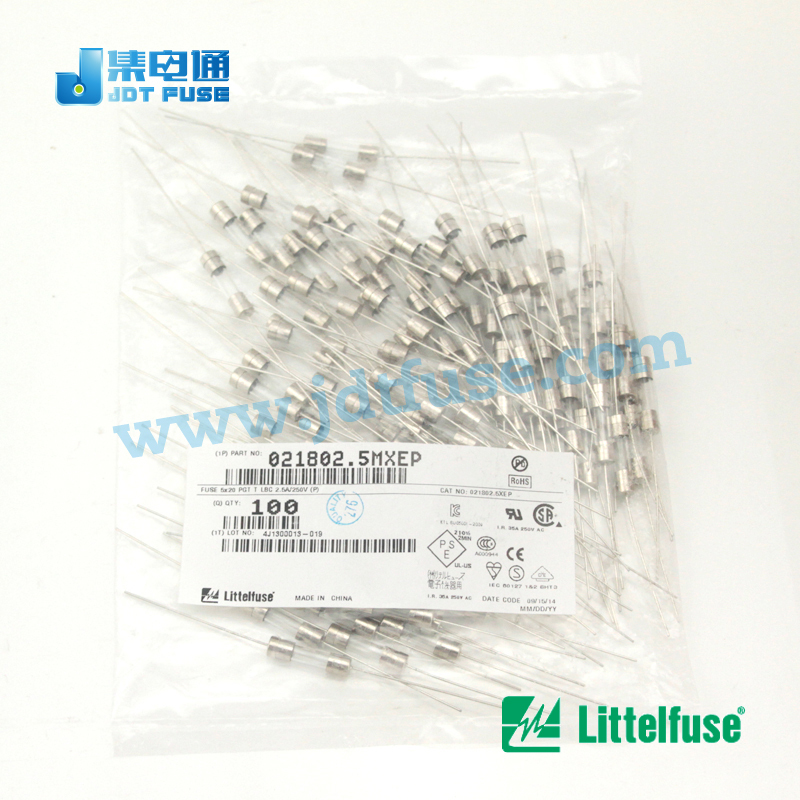 ガラス管ヒューズ021802.5mxepリテル2500ma2.5a250v5x20ミリメートルアキシャルリード・カートリッジヒューズ時間- ラグ( スローブロー) ヒューズ仕入れ・メーカー・工場