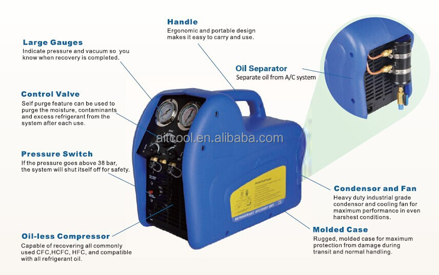 自動冷媒回収機reco250sd、 デュアル電圧、 油分離器と問屋・仕入れ・卸・卸売り