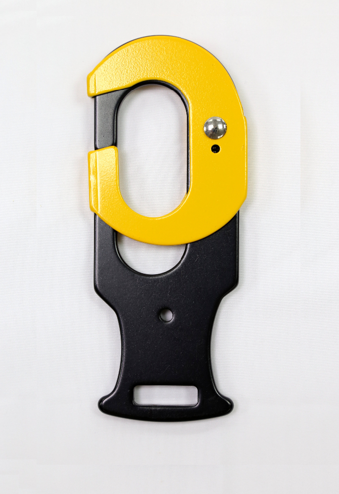 Yellow & Black Automatic Latching Mechanism Self Snap Lock Hook Safety