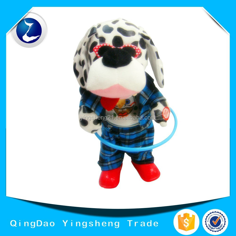 singing dancing swing plush electrical toy hula-hoop spotty dog