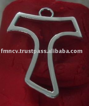 Pendants  Silver charms cross Pendant > tau Tau  >  Silhouette PFMN0004 Cross Sterling