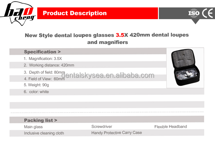 白3.5x3.5x2014年供給skysea歯科ルーペ、 光学ガラス仕入れ・メーカー・工場