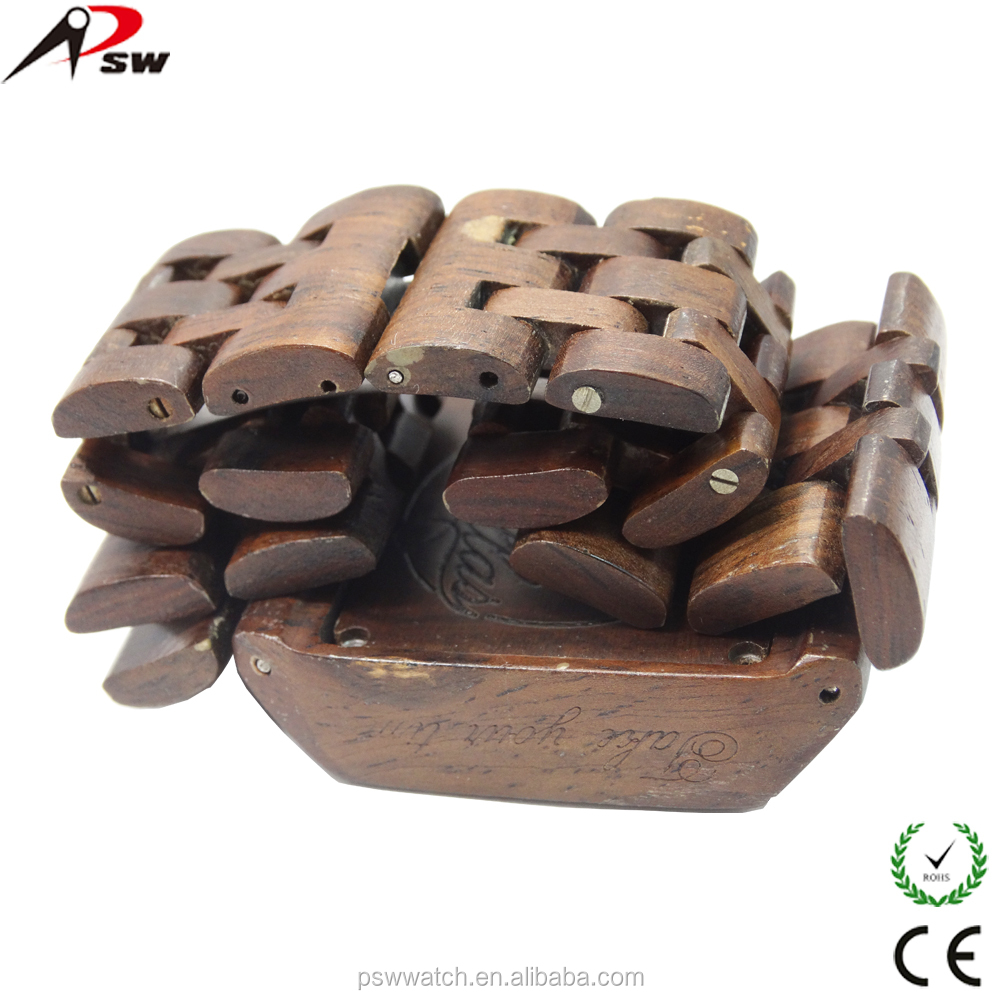Japan movt square wood watch face support logo custom wooden watch