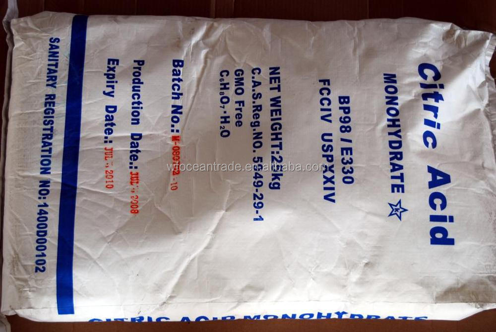citric acid monohydrate/citric acid anhydrous, food grade/phama grade hot sell