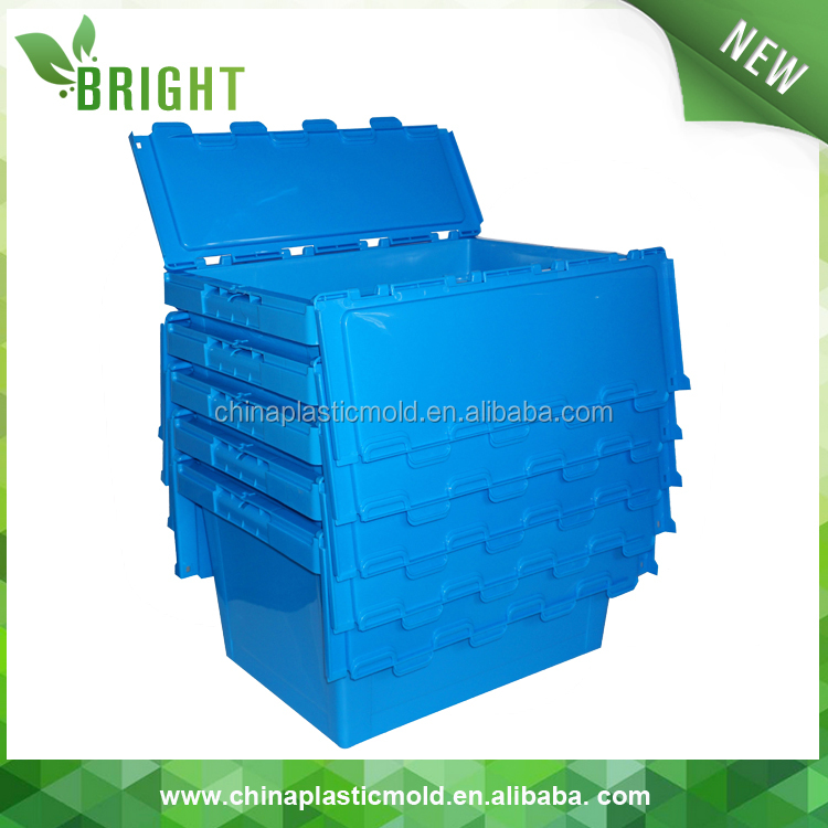 Stackable Moving Box Plastic With Foldable Lids,Warehouse Plastic