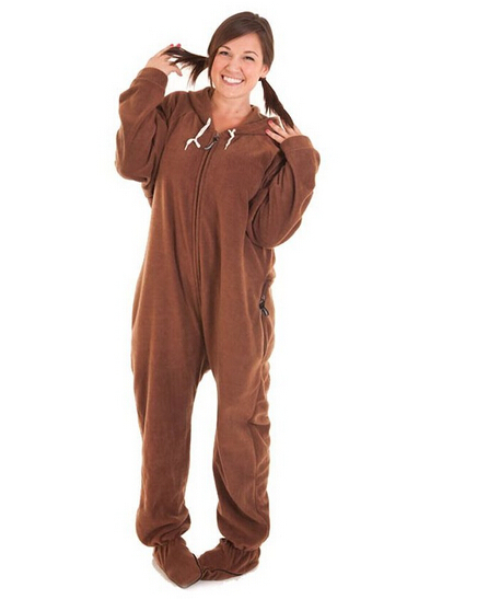 ポリエステル100％マイクロフリースユニセックス大人onesie怠惰な足の固体仕入れ・メーカー・工場