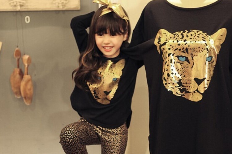 ヒョウプリント子供ドレスセット卸売女の子服仕入れ・メーカー・工場