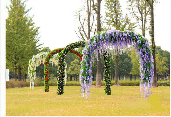 プラスチックのシルク藤結婚式人工結婚式用の花と壁の装飾問屋・仕入れ・卸・卸売り