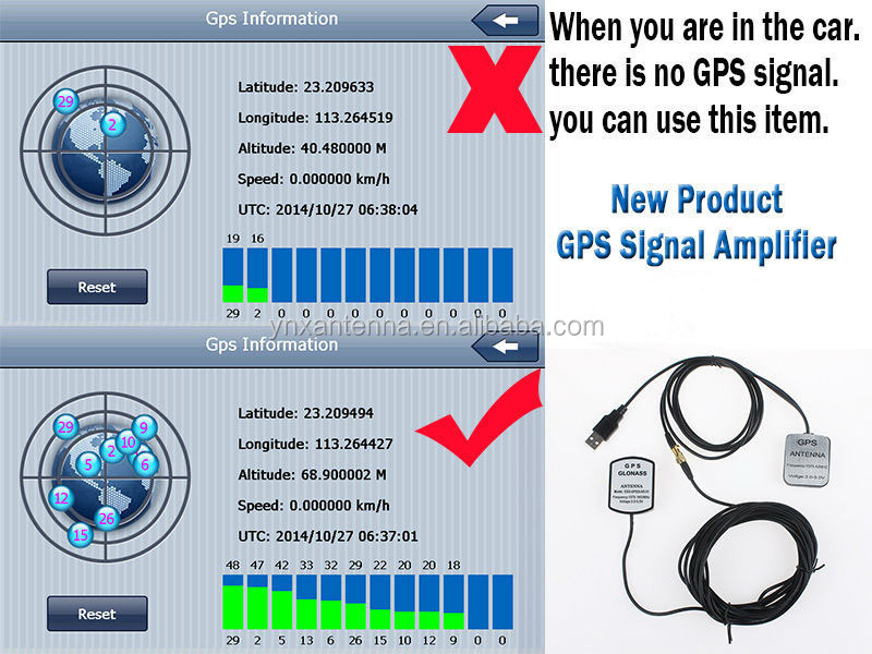 Gpsアンテナgps信号増幅器receiver+transmitterusbコネクタ、 gpsナビゲーションシステムのための信号増幅するナビゲータ電話仕入れ・メーカー・工場