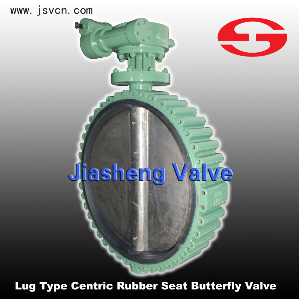 lug type cast steel worm gear box metal seal butterfly valve