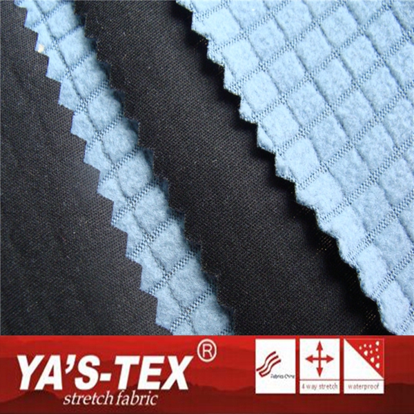 Ya's-tex 4ウェイストレッチ保税ファブリック/エンボス加工ポリエステルフリース生地仕入れ・メーカー・工場