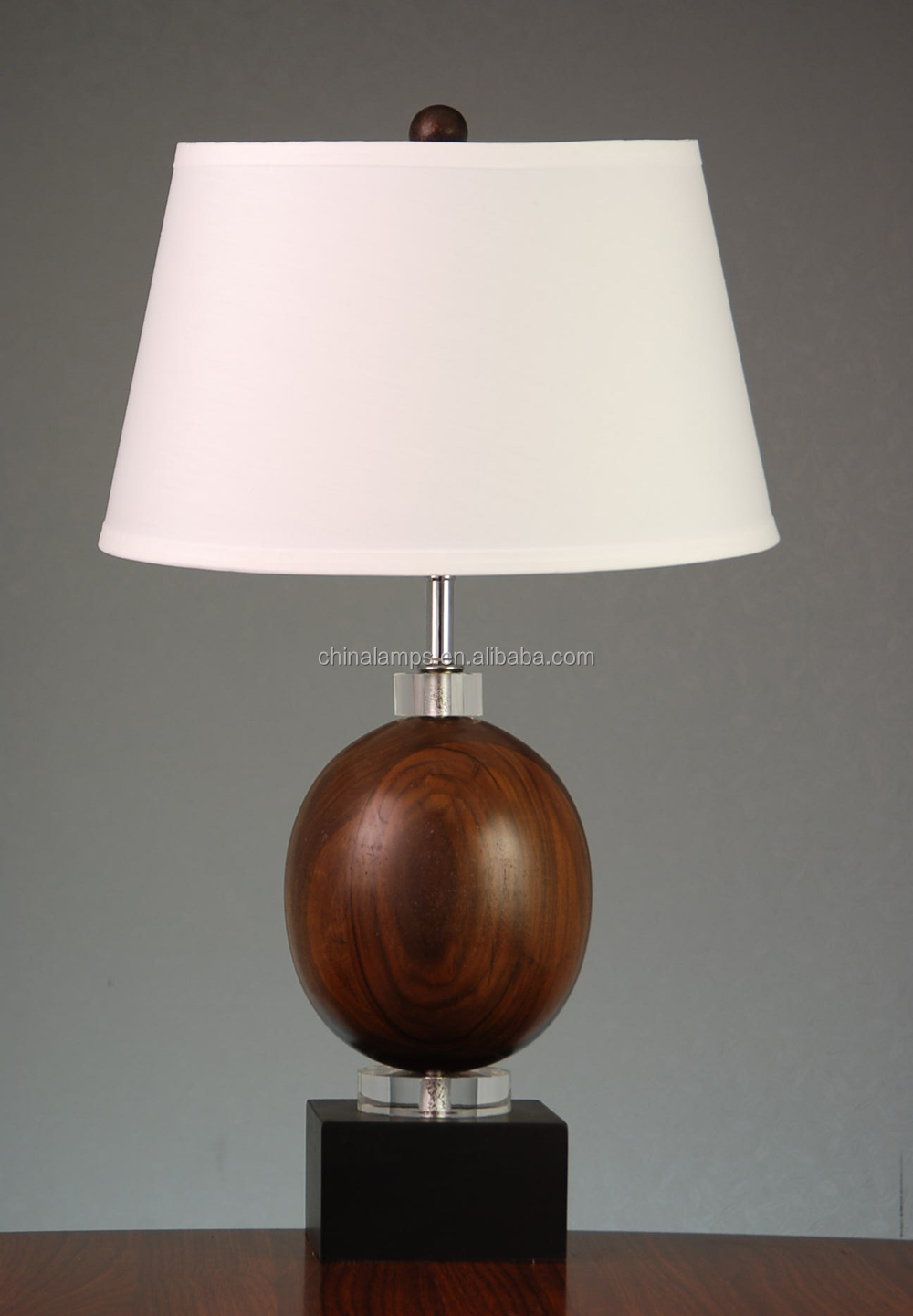 Antieke hotel lamp houten tafel lamp met witte kap voor herberg ...