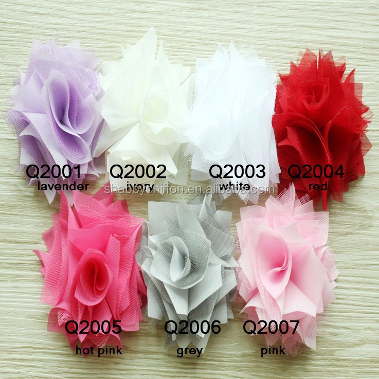 メッシュの花の10個- あなたが選ぶ色- 7使用可能な色- ヘアアクセサリー用品問屋・仕入れ・卸・卸売り
