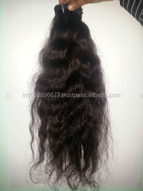インドのバージンレミーヘアエクステンション、100%生人間の髪ウィービング髪 問屋・仕入れ・卸・卸売り