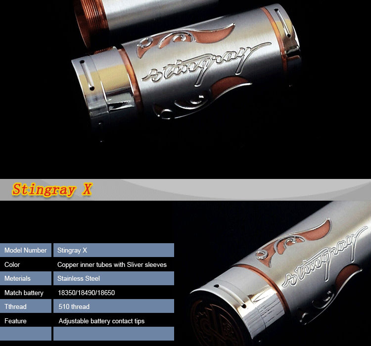 2014 newest mechanical mod stingray X mod clone