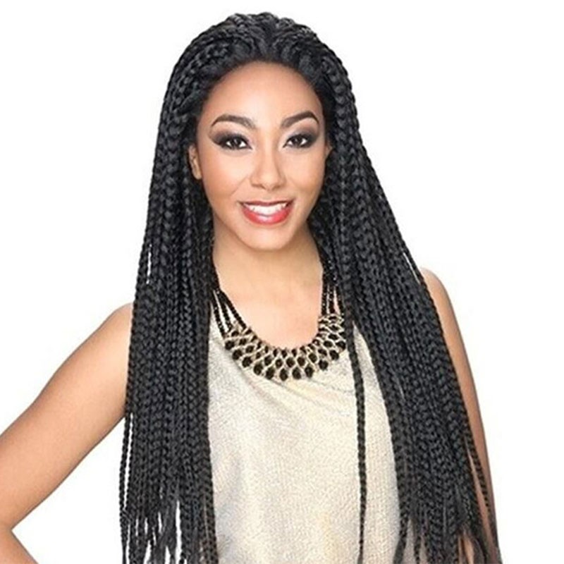 32inch Lace Frontal Braided Wig 3x Box Braid Wig Synthetic Braiding Wig Micro Braided Lace Front Wigs Buy African American Synthetic Braided Lace