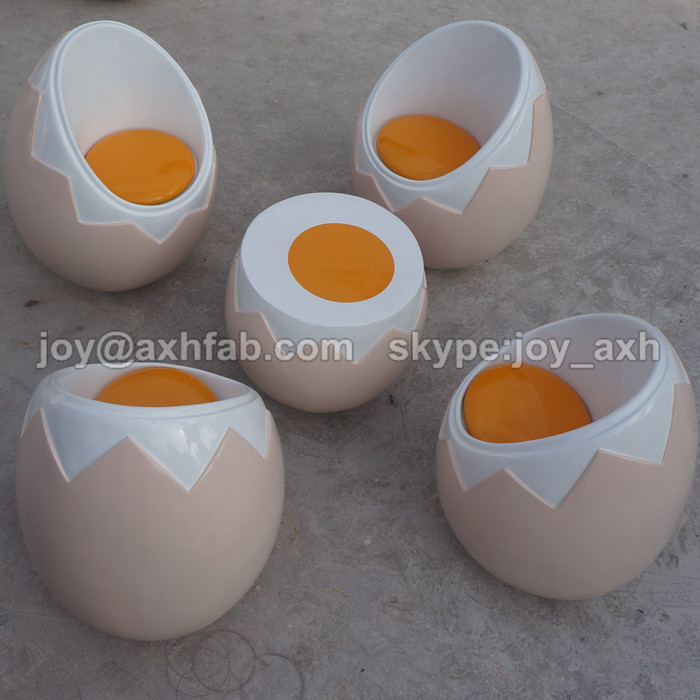 屋内・屋外の装飾的な卵の椅子とテーブル、 グラスファイバー/frpのレジャーチェア仕入れ・メーカー・工場