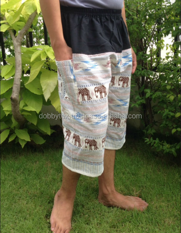象のパターン綿ショーツパンツヒッピー100％dobbytexからタイ仕入れ・メーカー・工場