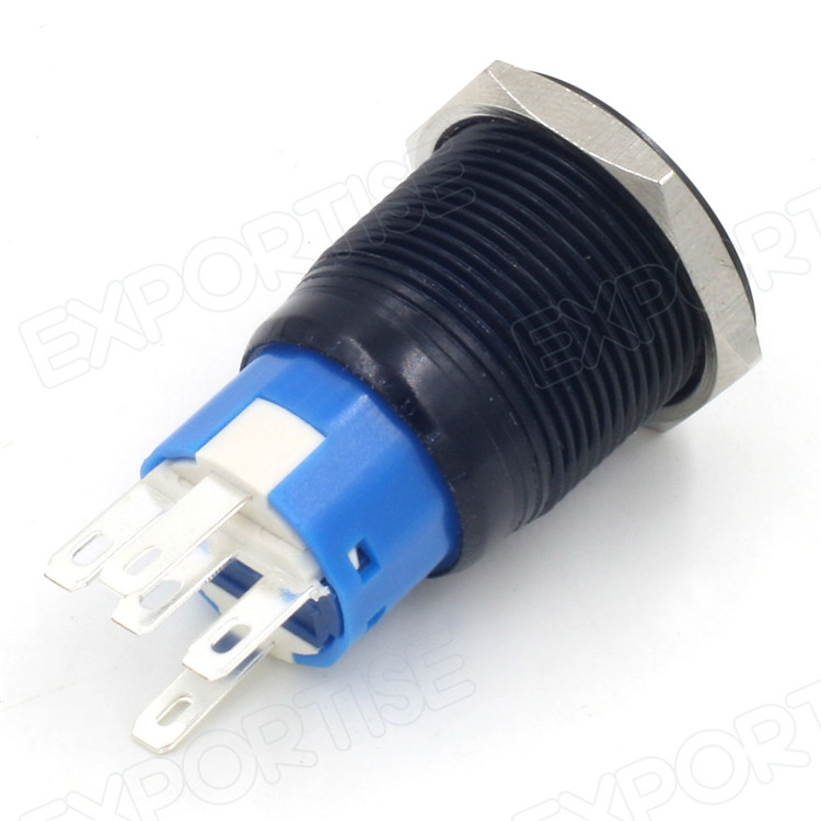 青色の電源リセット可能なシンボル12v19mm角目率いるスイッチプッシュボタン金属販売仕入れ・メーカー・工場