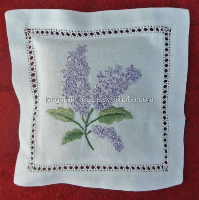 手刺繍ラベンダーサシェ/bag/枕- 花の刺繍( デザイン#7)仕入れ・メーカー・工場