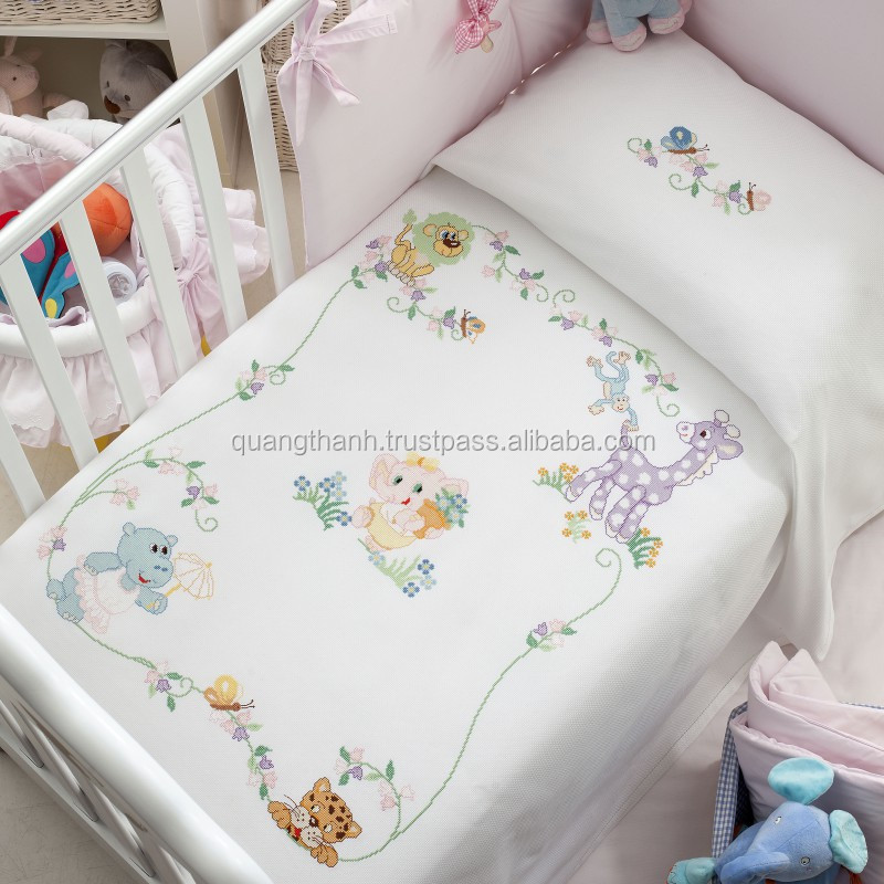Hand Embroidered Baby Bedding Set No.1,Embroidery Children Bedding Set