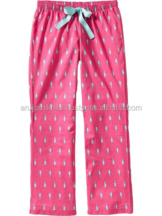 フローラルプリントのコットンポプリンのパジャマのズボン女性のための問屋・仕入れ・卸・卸売り