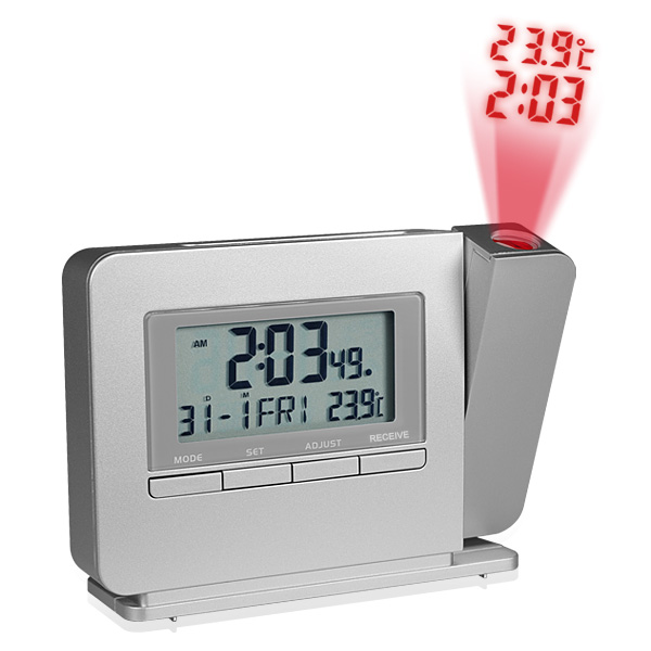 新しい2014年電波プロジェクションクロック温度と時間の表示の日付がアラームスヌーズ機能問屋・仕入れ・卸・卸売り