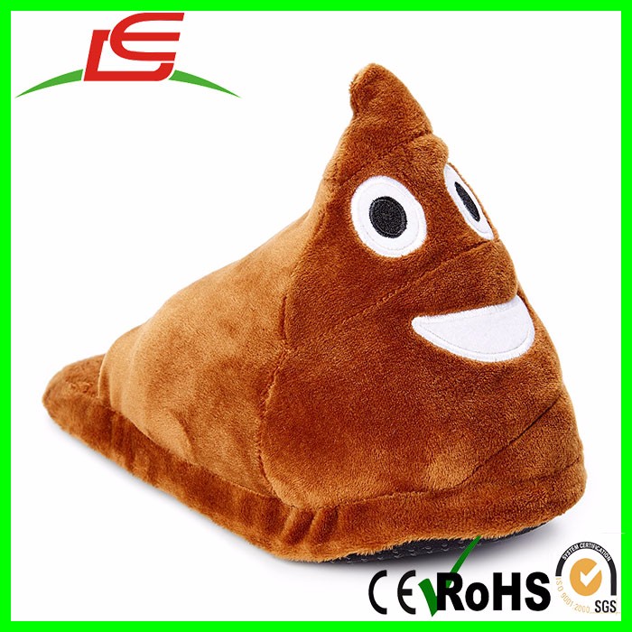wholesale warm indoor home winter stuffed plush poop emoji slippers3.jpg