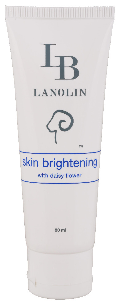 lb lanolin skin brightening cream with daisy flower and vitamin