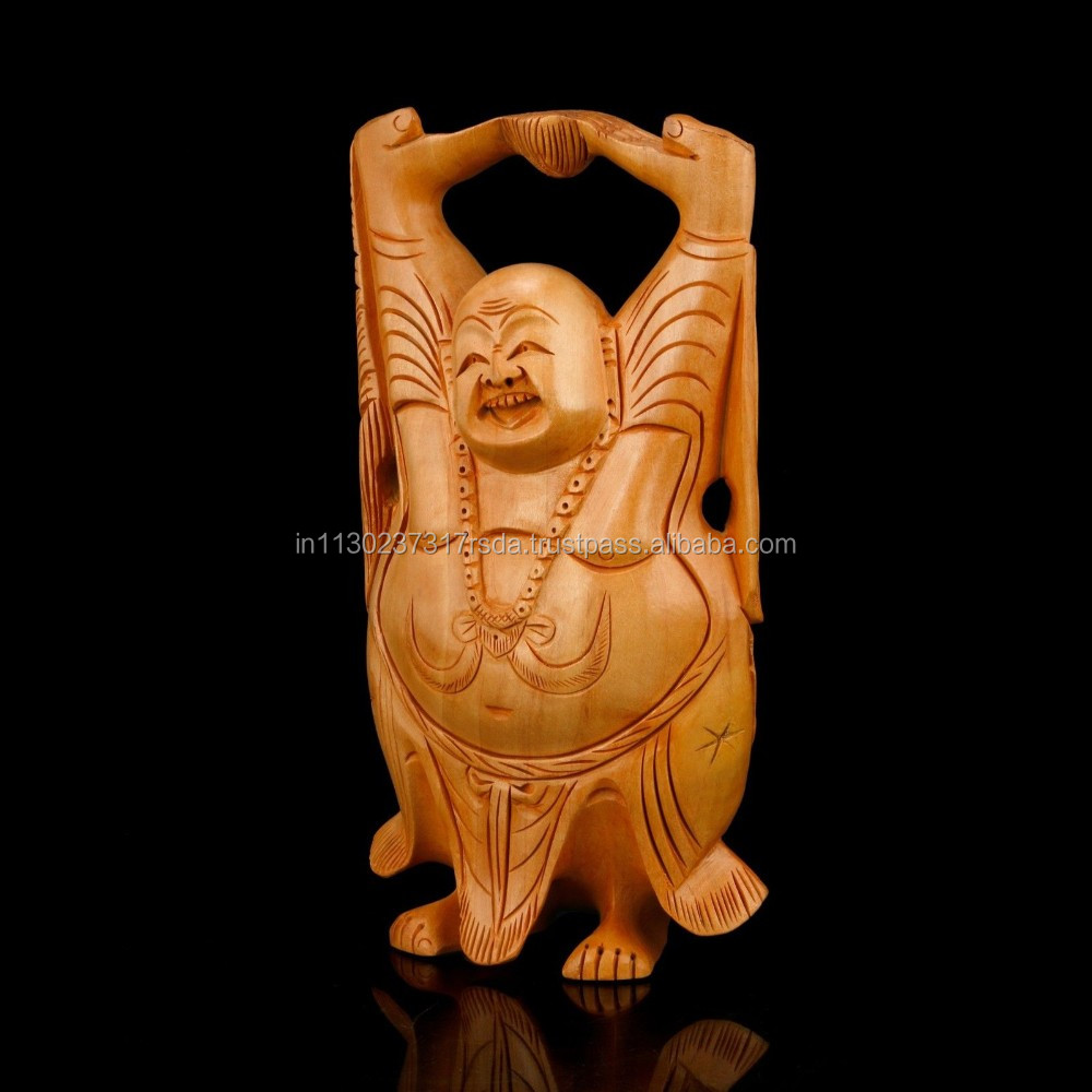 木像ダンシング笑う仏インド手工芸品ハッピー笑い富彫刻仕入れ・メーカー・工場
