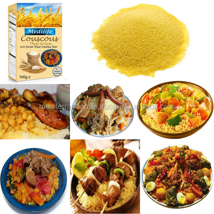 100% Tunisian High Quality Durum Wheat Semolina Flour ,Couscous,Tunisian Thin Grain Couscous,Couscous Thin Bag 500 g