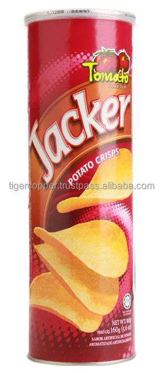 JACKER CRISPS VEGETABLE FLAVOR CANISTER 160G/JACKER POTATO CHIPS/JACKER POTATO SNACK