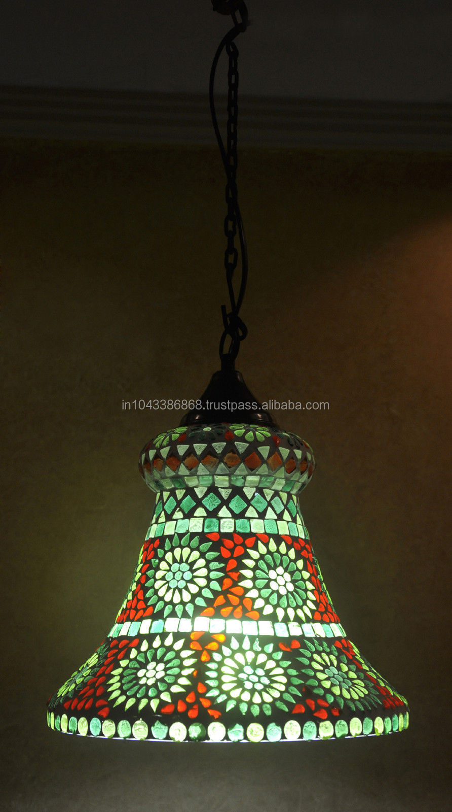 伝統的なインドのヴィンテージホーム装飾的なモザイクガラス照明シーリングランプが、 卸売業者の装飾的なガラスのペンダントランプ問屋・仕入れ・卸・卸売り