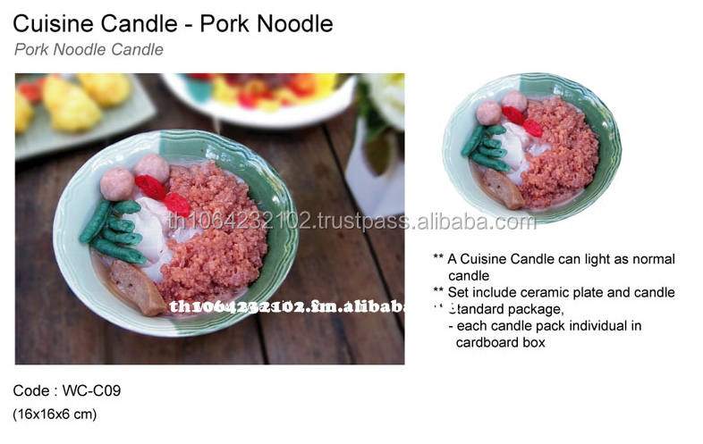 spaghetti candle (20 x 20 x 5 cm) [wc-c01] , made in thailand
