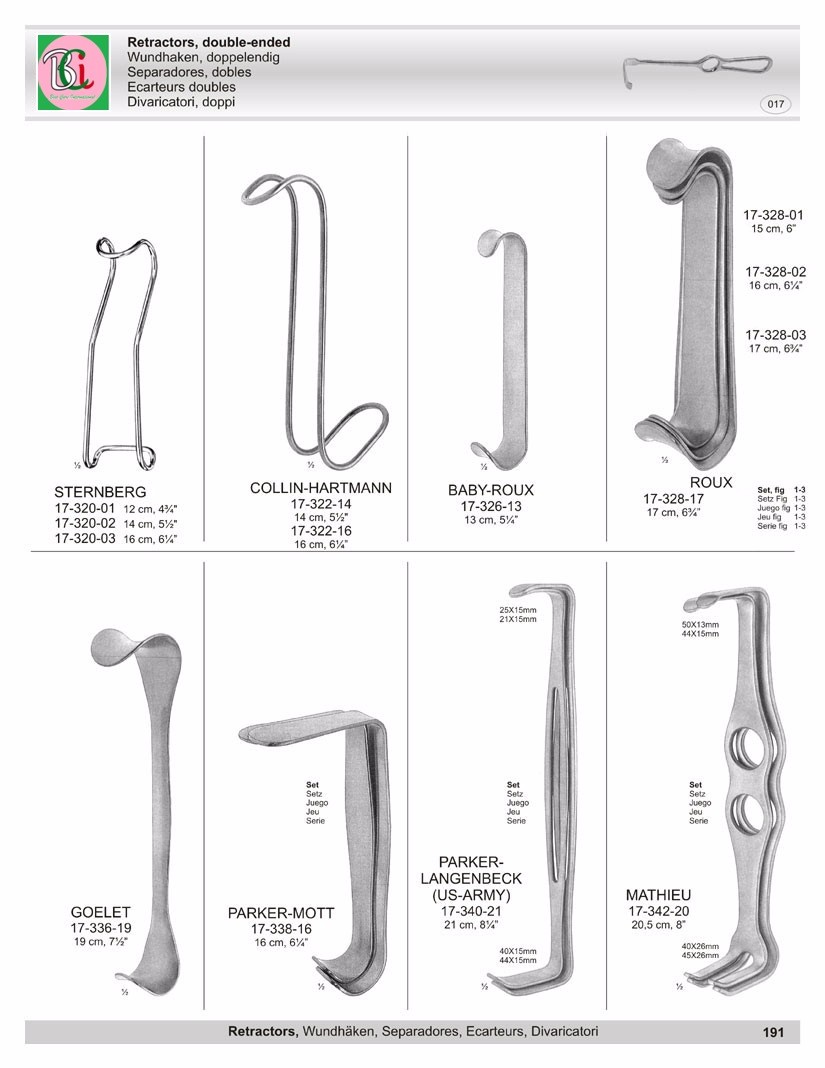 Oliver Retractors Blunt & Koertewagner Retractors Israel Retractors