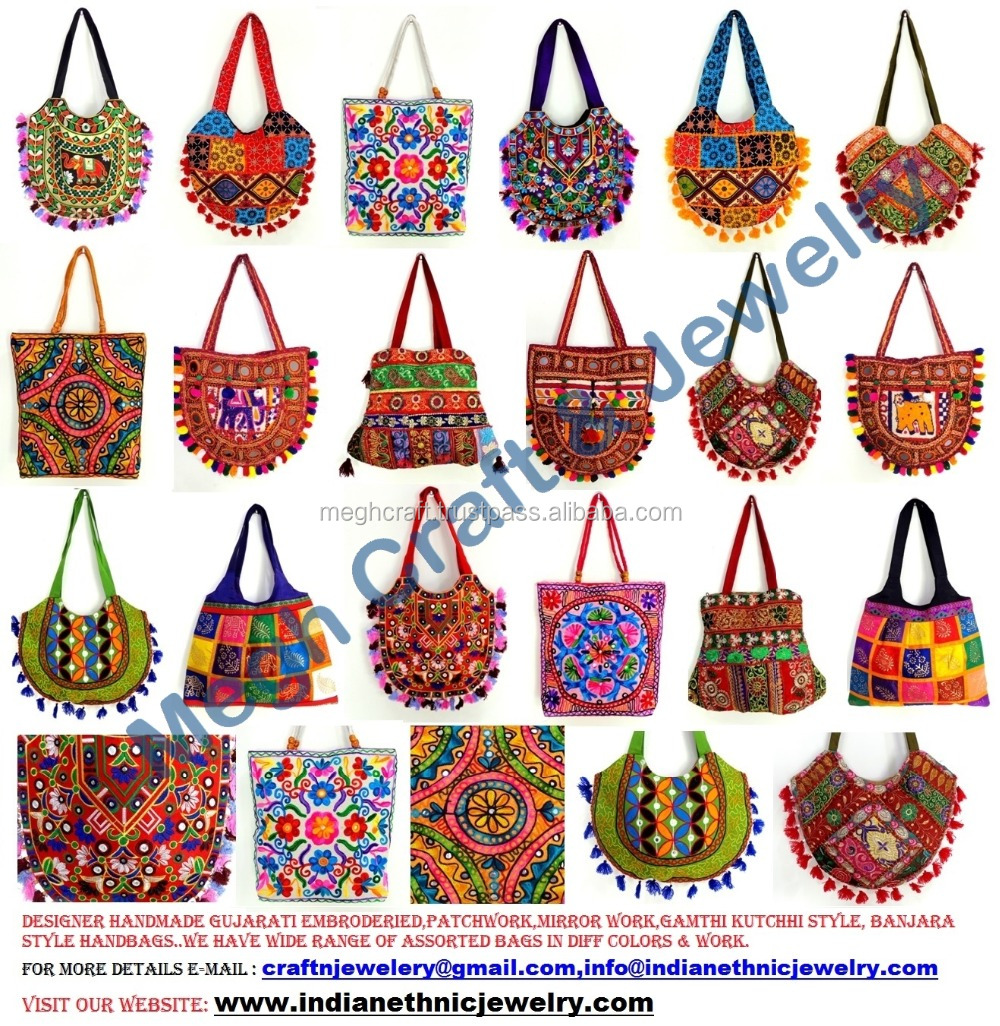 Designer Kantha Hand Embroidery Tribal Banjara Boho Indian Shoulder Bag  #293: Handbags