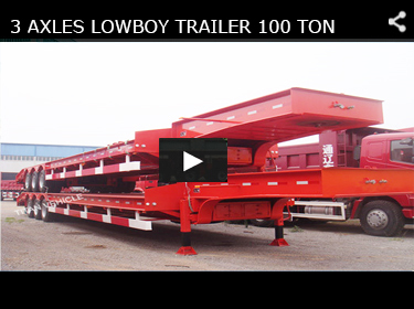 high specification low bed semi trailer , customized dimensions tri-axle semi low bed truck trailer for sale