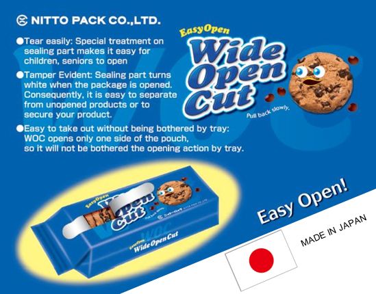 Easy open gravure printed and laminated disposable bag custom made in Japan
