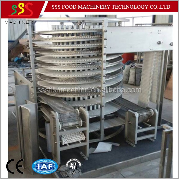High Quality Spiral Freezer IQF Freezer for Fish Shrimp Meat Chicken Cake Seafood