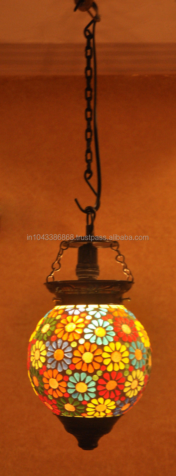 照明ガラスヴィンテージエスニックインドの装飾の天井のランプ、 卸売業者の装飾的なガラスのペンダントランプ問屋・仕入れ・卸・卸売り