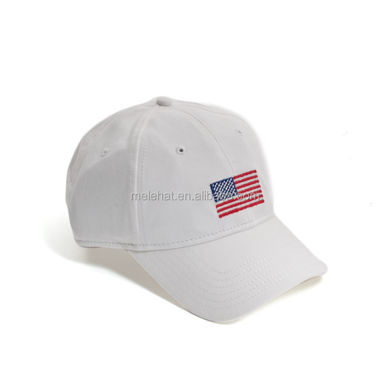 カスタム洗浄綿白の野球帽継手キャップ帽子針の高品質を備えたスポーツキャップ米国旗の刺繍仕入れ・メーカー・工場