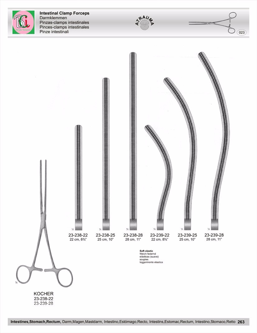 Babcock Intestinal And Tissue Grasaping Forceps With Tc Inserts And Allis Intestinal And Tissue 5599