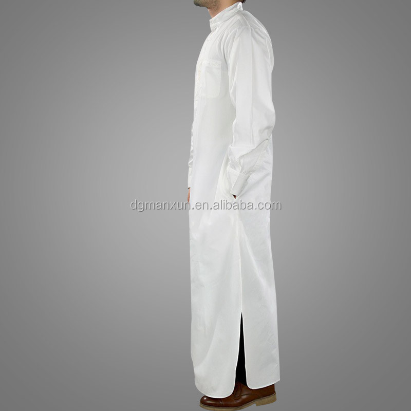 Wholesale High Quality Saudi Arabic Islamic Muslim Men White thobe (3).jpg