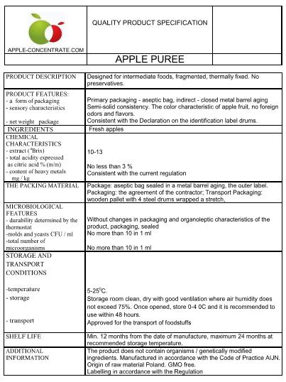 Apple puree from Poland Promotion !