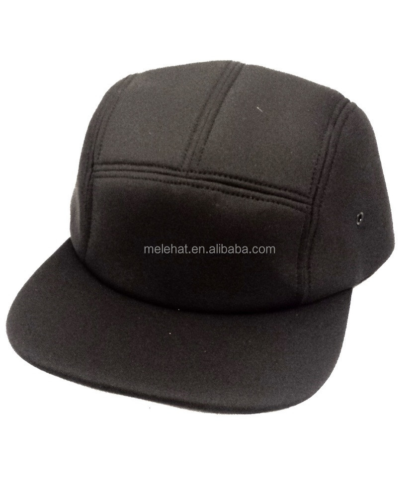カスタム黒5パネルstrapback5パネルネオプレン卸売空白スナップバック帽子キャップ帽子ネオプレン素材のスナップバックキャップ仕入れ・メーカー・工場