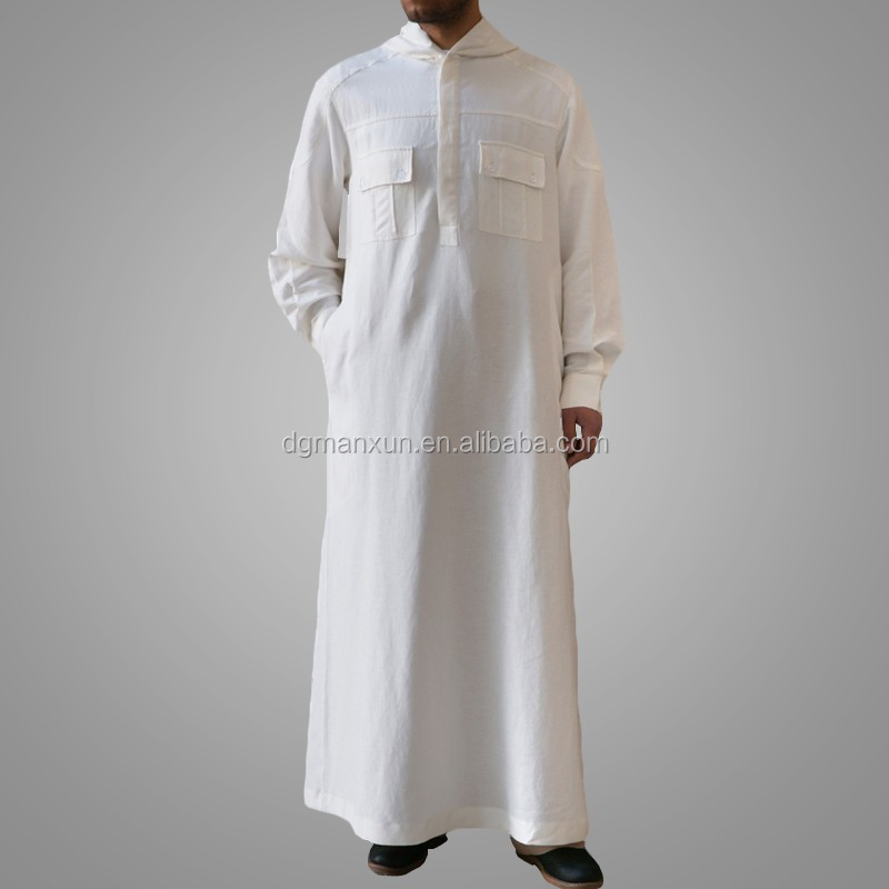 Latest hooded kuwait style men thobe arabic men daffah thobe2.jpg