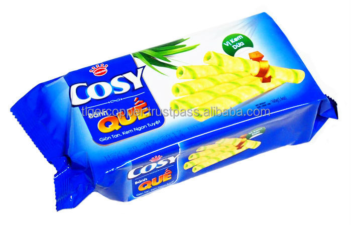COSY WAFER ROLL WITH STRAWBERRY CREAM FILLING BAG 160G