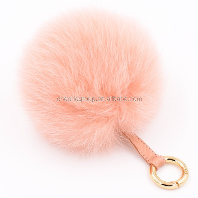 6センチ明るいピンクとブルー色ウサギの毛皮の帽子ボールポンポンpoms仕入れ・メーカー・工場